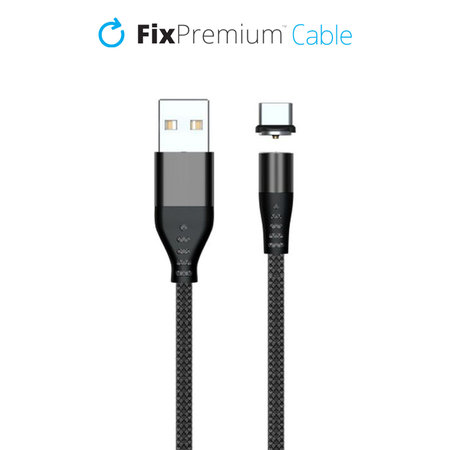 FixPremium - USB-C / USB Magnetic Cable (2m), black