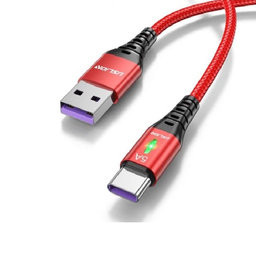 FixPremium - USB-C / USB Cable with LED Indicator (1m), red