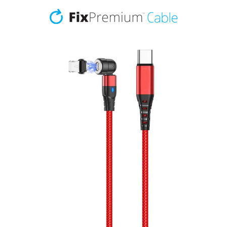 FixPremium - Lightning / USB-C Magnetic Cable (1m), red