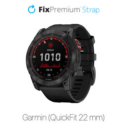 FixPremium - Silicone Strap for Garmin (QuickFit 22mm), black