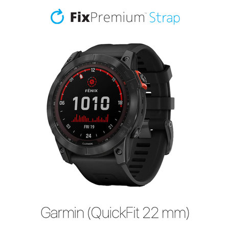 FixPremium - Silicone Strap for Garmin (QuickFit 22mm), black