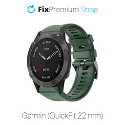 FixPremium - Silicone Strap for Garmin (QuickFit 22mm), dark green