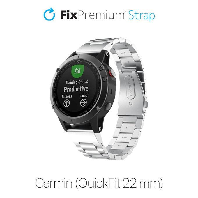 FixPremium Stainless Steel Strap for Garmin (QuickFit 22mm