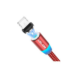 USLION - Lightning / USB Magnetic Cable (1m), red
