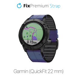 FixPremium - Leather Strap for Garmin (QuickFit 22mm), blue