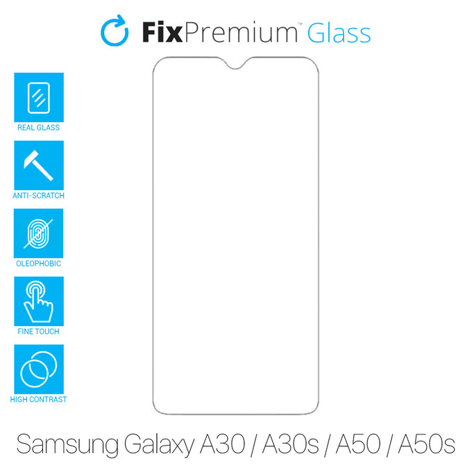 FixPremium Glass - Tempered Glass for Samsung Galaxy A30, A30s, A50 & A50s