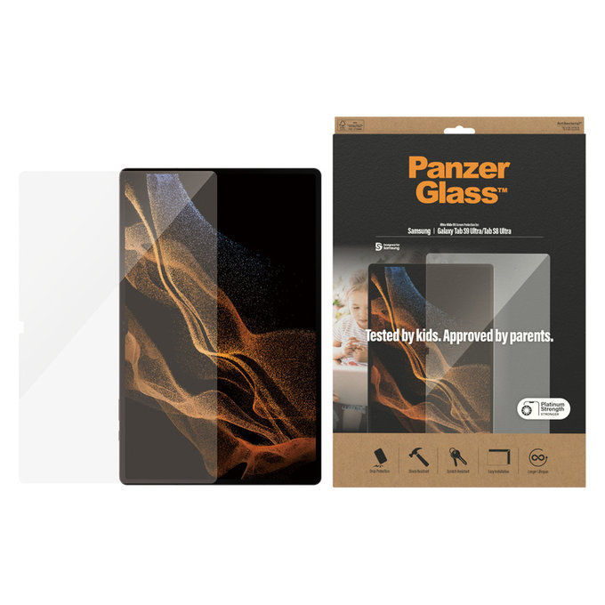 Tempered Glass UWF for Samsung Galaxy Tab S9 Ultra/Tab S8 Ultra, Clear, PanzerGlass