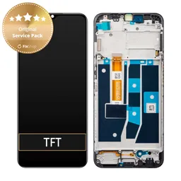 Oppo A54s CPH2273 - LCD Display + Touch Screen + Frame (Black) - 4908020 Genuine Service Pack