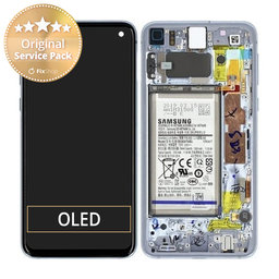 Samsung Galaxy S10e G970F - LCD Display + Touch Screen + Frame + Battery (Prism Blue) - GH82-18843C, GH82-18843A Genuine Service Pack