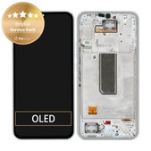 Samsung Galaxy A34 5G A346B - LCD Display + Touch Screen + Frame (Silver) - GH82-31200B, GH82-31201B Genuine Service Pack