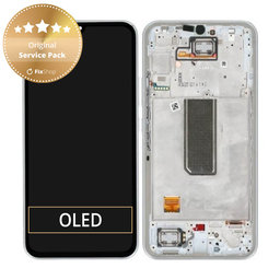 Samsung Galaxy A34 5G A346B - LCD Display + Touch Screen + Frame (Silver) - GH82-31200B, GH82-31201B Genuine Service Pack