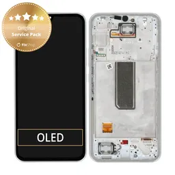 Samsung Galaxy A34 5G A346B - LCD Display + Touch Screen + Frame (Silver) - GH82-31200B, GH82-31201B Genuine Service Pack