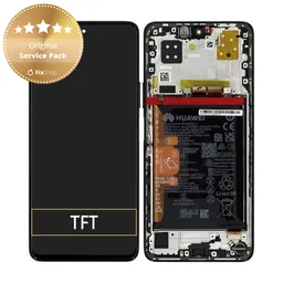 Huawei Nova 9 SE JLN-LX1 JLN-LX3 - LCD Display + Touch Screen + Frame + Battery (Midnight Black) - 02354UVY Genuine Service Pack
