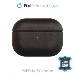 FixPremium - Leather Case for AirPods Pro 2, black