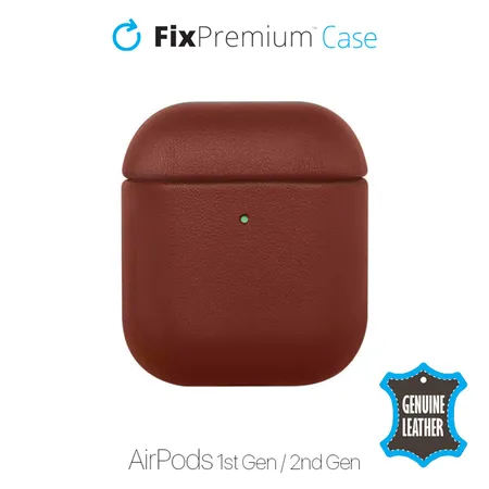 FixPremium - Leather Case for AirPods 1 & 2, brown