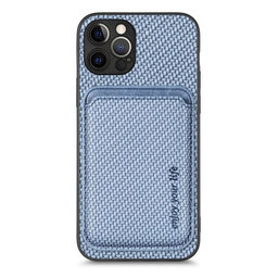 FixPremium - Case Carbon with MagSafe Wallet for iPhone 12 Pro, blue