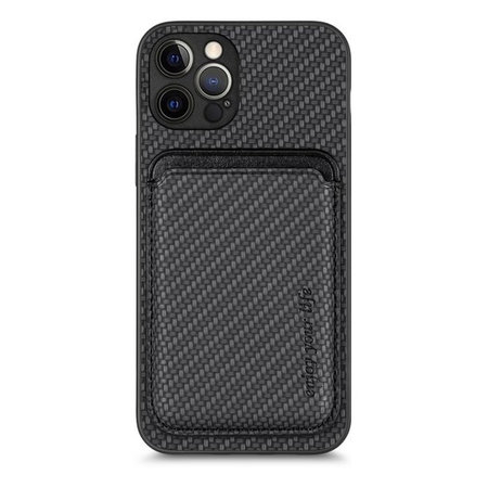 FixPremium - Case Carbon with MagSafe Wallet for iPhone 12 Pro, black