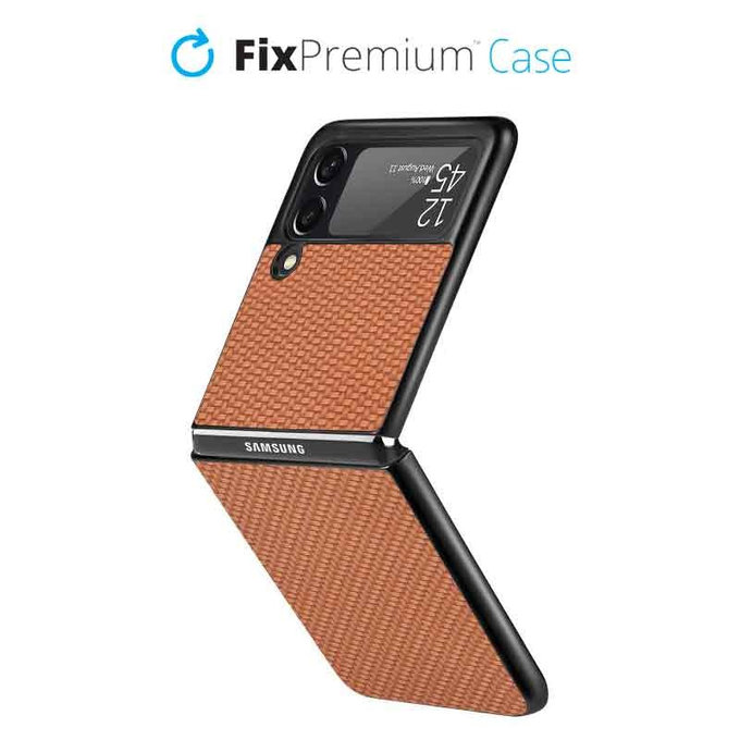 FixPremium - Case Carbon for Samsung Galaxy Z Flip 2, brown