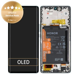 Honor Magic5 Lite RMO-NX3 - LCD Display + Touch Screen + Frame (Emerald Green) - 0235AEMX Genuine Service Pack