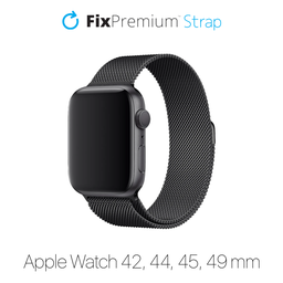FixPremium - Strap Milanese Loop for Apple Watch (42, 44, 45 & 49mm), black