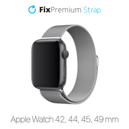 FixPremium - Strap Milanese Loop for Apple Watch (42, 44, 45 & 49mm), silver