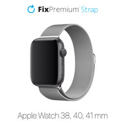 FixPremium - Strap Milanese Loop for Apple Watch (38, 40 & 41mm), silver