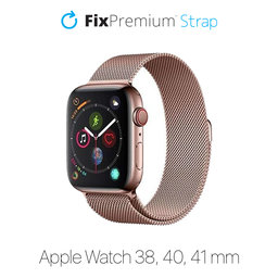 FixPremium - Strap Milanese Loop for Apple Watch (38, 40 & 41mm), rose gold