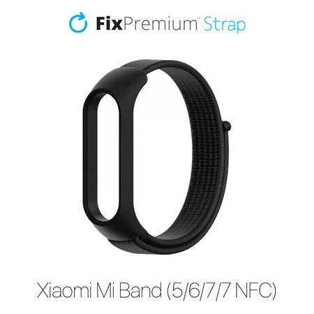 FixPremium - Nylon Strap for Xiaomi Mi Band (5/6/7/7 NFC), black