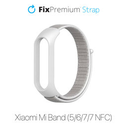 FixPremium - Nylon Strap for Xiaomi Mi Band (5/6/7/7 NFC), white