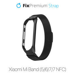 FixPremium - Strap Milanese Loop for Xiaomi Mi Band (5/6/7/7 NFC), black