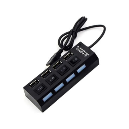 FixPremium - USB Hub with Power Switch for 4 USB, black