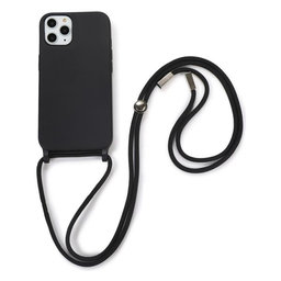 FixPremium - Silicon Case with String for iPhone 11 Pro, black