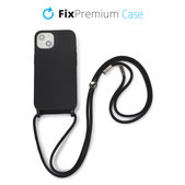 FixPremium - Silicon Case with String for iPhone 13 & 14, black