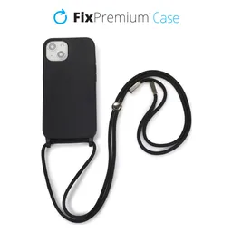 FixPremium - Silicon Case with String for iPhone 13 & 14, black