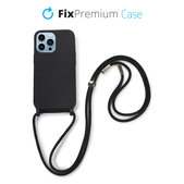 FixPremium - Silicon Case with String for iPhone 13 Pro, black