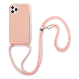 FixPremium - Silicon Case with String for iPhone 11 Pro, pink