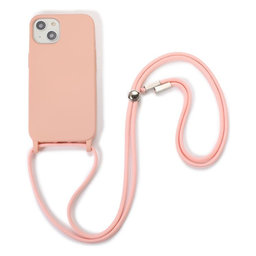 FixPremium - Silicon Case with String for iPhone 13 & 14, pink