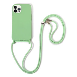 FixPremium - Silicon Case with String for iPhone 12 & 12 Pro, green