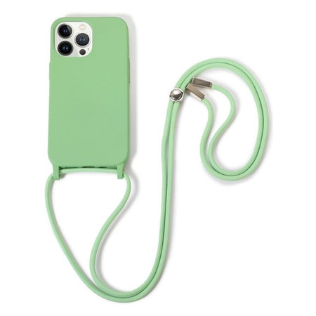 FixPremium - Silicon Case with String for iPhone 12 Pro Max, green