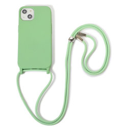 FixPremium - Silicon Case with String for iPhone 13 & 14, green
