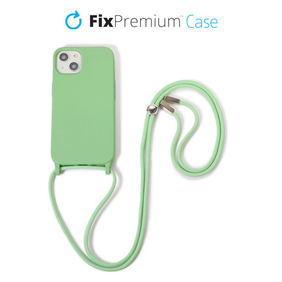 FixPremium - Silicon Case with String for iPhone 13 & 14, green