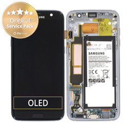Samsung Galaxy S7 Edge G935F - LCD Display + Touch Screen + Frame + Battery (Black) - GH82-13359A Genuine Service Pack