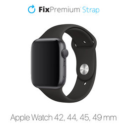 FixPremium - Silicone Strap for Apple Watch (42, 44, 45 & 49mm), black
