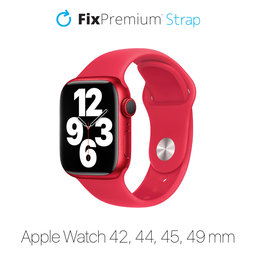 FixPremium - Silicone Strap for Apple Watch (42, 44, 45 & 49mm), red