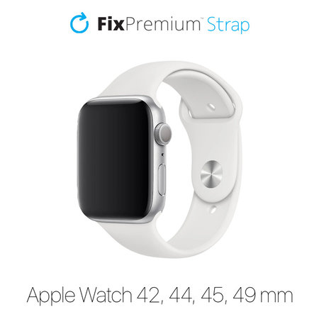 FixPremium - Silicone Strap for Apple Watch (42, 44, 45 & 49mm), white