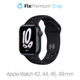 FixPremium - Silicone Sport Strap for Apple Watch (42, 44, 45 & 49mm), black