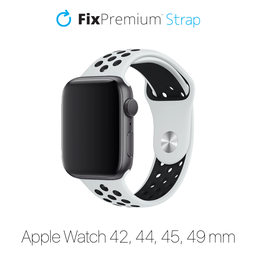 FixPremium - Silicone Sport Strap for Apple Watch (42, 44, 45 & 49mm), white