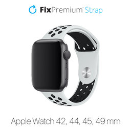 FixPremium - Silicone Sport Strap for Apple Watch (42, 44, 45 & 49mm), white