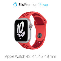 FixPremium - Silicone Sport Strap for Apple Watch (42, 44, 45 & 49mm), red