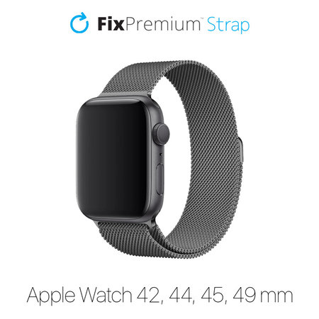 FixPremium - Strap Milanese Loop for Apple Watch (42, 44, 45 & 49mm), graphite